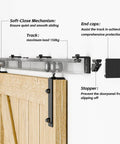 10 Ft Box Rail Sliding Barn Door Hardware Kit Aluminum Alloy Wall Mount For Double Doors Heavy Duty Smooth Quiet Rollers Installed