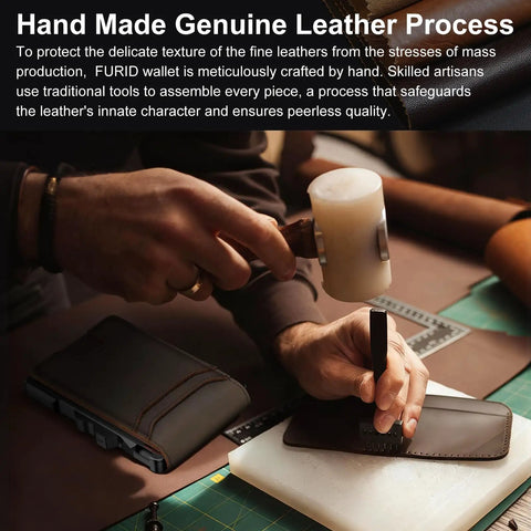 Artisan crafting Slim Genuine Leather Wallet For Men With RFID Blocking, Minimalist Front Pocket Design