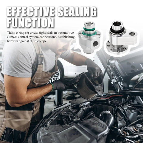 139 Piece AC O Ring Kit With 54 Rubber O Ring Assortment And 85 Compressor Gaskets In 12 Sizes For No Fuss DIY Friendly Tight Seal On Car AC Systems Durable Gasket Set For Automotive Service. mechanic fitting AC seals on car compressor