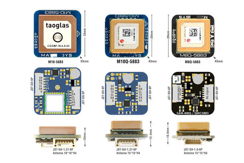 Dope 20x20mm Drone GPS Module With QMC5883L Compass top view showing size and components, ideal for UAVs and RC planes, Part M10Q 5883.