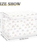 Heavy Hitter Collapsible Storage Bin With Secure Flip Top Lid And Reinforced Carry Handles For Bedroom Walk In Closet Living Room And Home Office Quick Setup No Sweat Compact Fold Toy Box Organizer, 16.5 x 12.6 x 11.8 in, colorful rainbow design