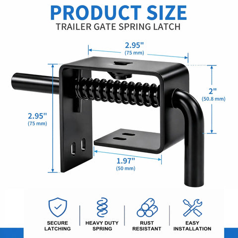 Hella Heavy Duty Trailer Gate Spring Latch 4 Pack Rock Solid Steel Hinge Lock Built Tough For Rv Camper Truck Haulers Road Ready Secure Gear No Nonsense Setup