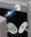 2 Sets Cabinet Magnetic Snaps For Drawers And Doors, Hidden Circle Magnet Clasps With Screws, Easy Install No Fuss, strong hold illustration