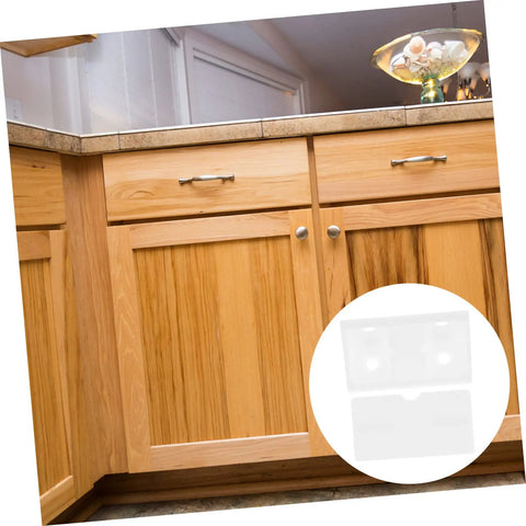 Heavy Duty Corner Bracket Set With Slick Edge Caps For Rock Solid Furniture Repair And No Sweat Wall Mounting Tasks Throughout Kitchen Bathroom Workshop installed under wooden kitchen cabinets.