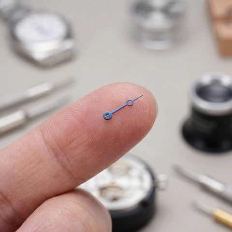Metal Watch Hands Set for NH35 364R and 7S Movements, Pro Grade Upgrade Kit, durable blue hand on fingertip