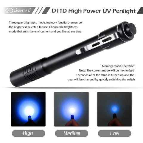 365Nm UV Flashlight Beast Power Black Light for UV Glue Curing with three light modes