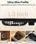 Must Have Compact USB Desk Fan With LED Display 5 Speed Ultra Quiet Portable Mini Fan shown in cross-section profile