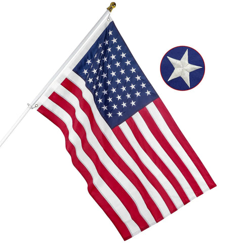 Durable Outdoor US Flag 4x6 Ft Built For Weather Heavy Duty 210D Nylon Embroidered Stars Sewn Stripes Brass Grommets UV Protected