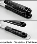 Elsjoy Stovetop Toasted Sandwich Maker Press handle detail showing lockable feature and easy wall hanging design.