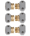 Heavy Duty Garden Hose Repair Kit With Male Female Quick Disconnect Fittings For Easy Leak Free Hose Adaptors Perfect For Irrigation And Car Wash Projects Anytime, gray metal brass connectors