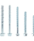Heavy Duty 5/8 Inch By 6 Inch Hex Head Concrete Screws And Anchor Bolts 20 Pack Zinc Plated Carbon Steel fasteners