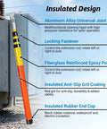 Diagram of the Telescoping High Voltage Rescue Pole 20 Ft Insulated Hot Stick For 220kV Rescue FRP Construction ASTM F711 Compliant OSHA 1926.957