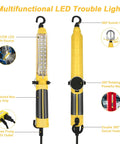 Handheld Corded Work Light With Magnetic Base And Dual 360 Degree Hooks, ETL Listed 16 AWG Drop Light For Car Repair