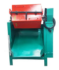 Heavy Duty Electric Drum Polisher Proven Workhorse Smooths Out Jagged Edges And Burrs In Sixty Liter Tumbling Barrel, front view with red and green design.