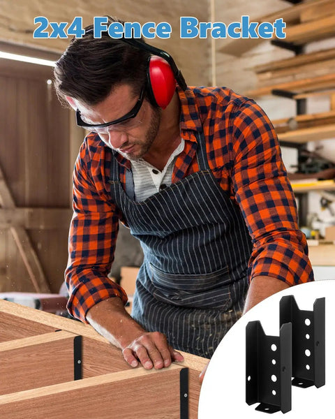 Heavy Duty 2x4 Fence Brackets For Wood Posts 80 Pack Black Deck Railing Brackets For Two By Four Posts 1.2mm Thick Steel Screws Not Included Built Tough For Fences And Deck Railings