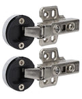 Stainless Steel Glass Cabinet Door Hinge With Hydraulic Damping Buffer No Slam Soft Close For Bookcase Doors 2 Pack Middle Bend Half Overlay