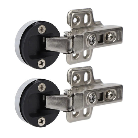 Stainless Steel Glass Cabinet Door Hinge With Hydraulic Damping Buffer No Slam Soft Close For Bookcase Doors 2 Pack Middle Bend Half Overlay