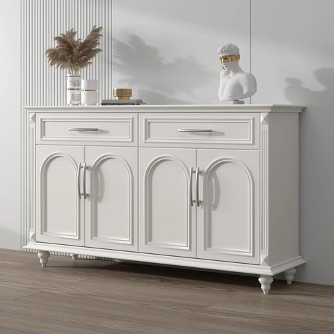 Cabinet with 20 Pack Brushed Nickel Cabinet Pulls 5 Inch Arch Curved Drawer Handles installed.