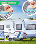Heavy Duty Double Reflective Insulation Roll 48 By 10 Feet Radiant Barrier Attic Window Heat Shield B2 Fireproof Aluminum Bubble Foil on RV window.