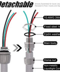 Diagram of 4-Foot Half Inch Electrical AC Whip Kit With Durable Nylon Liquid Tight Flexible Conduit, 10-Gauge 3-Conductor Wires, labeled parts.