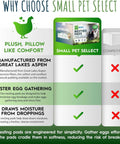 Cozy Egg Nesting Pads For Hens, 8 Pack, 13x13 Inches, featuring benefits comparison with competitor, showcasing eco-friendly materials.
