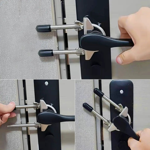 Portable Travel Door Lock Heavy Duty Security Lock For Outward Opening Doors Adjustable Stainless Steel Safety Device