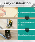 Heavy Duty Drawer Rail Euro Screws One Hundred Pack Cabinet Slide Replacement Fastener Set installation steps on wooden surface.