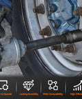 Impact Socket Set 1/2 Inch Drive Deep Sockets From 3/8 Inch To 1-1/2 Inch, 19 Piece Cr-V Steel With Double Lock Case in use on wheel