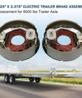 Badass Electric Trailer Brake Assembly Pair Built To Hustle Rock Solid Grip For Eight Thousand Pound Axles showing 12.25" x 3.375" design.