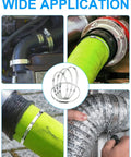 4 inch stainless steel hose clamps in automotive and industrial settings with wide application, showing durability and corrosion resistance.