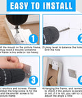 Installation guide for Heavy Duty Aluminum French Cleat Picture Hangers 2 Inch Z Clips with steps for mounting on walls.