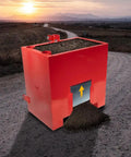 Beefy 3 Point Hitch Tractor Ballast Box With 800 Lbs Capacity, Heavy Duty Welded Steel Construction, unloading gravel outdoors