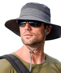 Man wearing Go To Sun Hat For Men And Women With UPF 50 Plus Protection All Day Breathable Wide Brim Fishing Hat For Summer