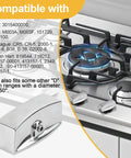 Range Valve Knob For Gas Stove And Oven Hob Panels Easy Swap Chrome Control Knob With D Shaped Interface Compatible