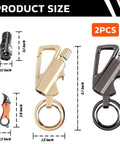 Two Pack All In One Permanent Match Lighter With Multitool Keychain Bottle Opener Reusable Waterproof Strike Anywhere Outdoor Survival Gear For Men And Women, displayed in gold and black with size dimensions included.