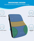 Side view of ergonomic Comfortable Lumbar Support Pillow For Office Chair And Car With Mesh Cover And Double Adjustable Straps