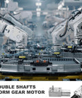 Industrial robotic arms equipped with 24V high torque worm gear motor for efficient manufacturing operations.