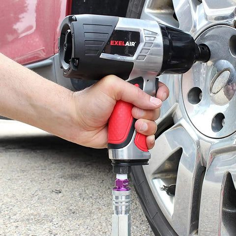 HighFlowPRO V Style Purple Pneumatic Couplers And One Quarter Inch NPT Air Plugs Easy Push To Connect ColorMatch Set Pro Grade Tool Power Compatible With V Style Connectors Box Of Ten