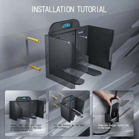 Installation tutorial for Tough As Nails Wall Mount EV Charger Holder And Cable Organizer Set With Adjustable Nozzle Holster Dock for SAE J1772.