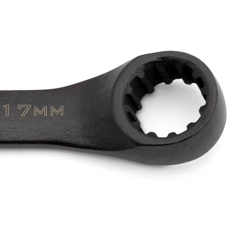 X6 Black Oxide Spline Open End Ratcheting Metric Wrench Set 7 Pieces Lets You Spin Nuts Without Losing The Grip, 17 mm detail