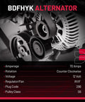 Drop In Direct Fit Alternator For Honda Civic 2001 2005 1.7L L4 And Acura EL 2001 2005 1.7L L4 OEM Replacement with specs