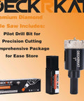 DECKRKAT 1-inch diamond hole saw kit with pilot bit; 2-pack diamond-tipped tile hole saws for porcelain/ceramics.