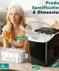 Quick Freeze Countertop Ice Maker Portable Machine With Scoop And Basket Churns 26 Pounds Daily Ready In 6 Minutes two cube sizes with ice scoop and basket.