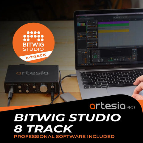 A22XT USB Audio Interface With 24Bit 96kHz Recording And 48V Phantom Power XLR Input with Bitwig Studio 8 Track software