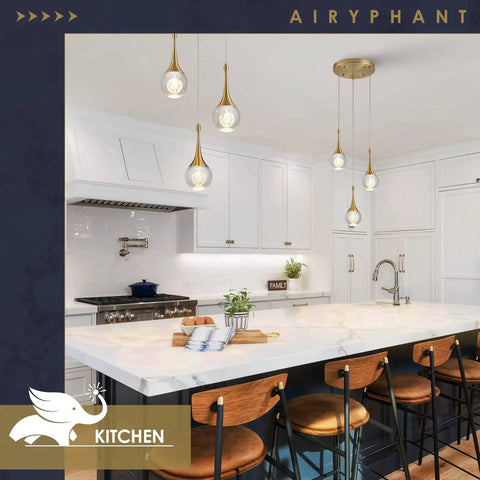 3 Light Gold Pendant Light Fixture With Dimmable LED Teardrop Crystal Cluster For Kitchen Island Dining Room Hallway And Bathroom 15W 3000K Warm White Modern Chic Style High End Look For Any Space illuminating kitchen