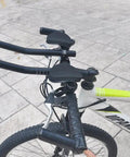 Close-up of adjustable bike rest handlebar TT bar 31.8mm aero bar on a bike, showcasing cushioned pads for comfort and aluminum alloy material.