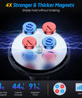 Close-up of magnetic disc with four colored magnets for Two Pack Magnetic Phone Holder For Car Universal Air Vent Mount For Phones And Small Tablets Magnetic Car Phone Mount With Four Metal Plates Easy One Hand Access Strong Grip And Secure Hold.