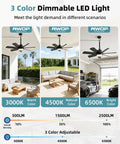 Outdoor Gazebo Ceiling Fan With Lights And Remote, 28 Inch LED 3CCT Dimmable 3000K To 6500K, installed in porch and garage settings