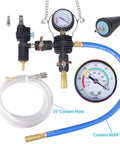 Slick Complete No Hassle Rig Ready 28 Piece Universal Radiator Pressure Tester Kit Including Hand Pump And Adapter Spanner for leak diagnostics features gauge, hoses, and connectors.