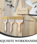 Do It All Three Piece Wood Handle Paint Brush Set With Natural Bristle For Walls, Furniture, Decks and Stain Jobs displayed